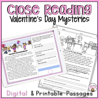 Preview of Valentine’s Day Reading Passages for Reading Comprehension Practice