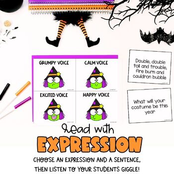 Preview of Halloween Theme | Reading With Expression Game | Reading Comprehension