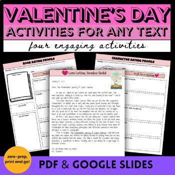 Preview of Valentine's Day ELA Activities Valentine's Day Reading and Writing for Any Text
