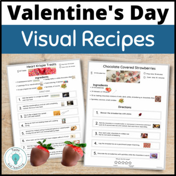Preview of Valentine's Day Recipes for Cooking in Class: Visual Recipes FCS and Life Skills