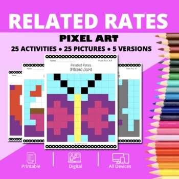 Preview of Valentine's Day: Related Rates Pixel Art Activity