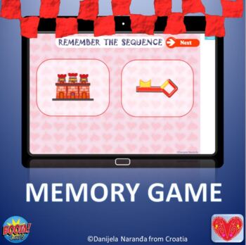 Preview of Valentine's Day Remember The Sequence Two Images Visual Memory Boom Cards