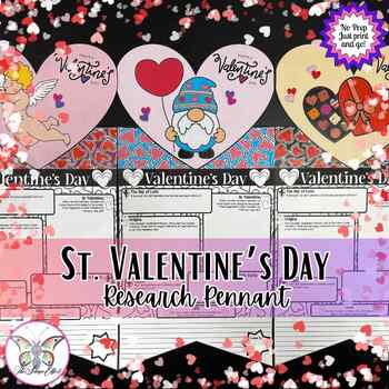 Preview of Valentine's Day ~ Research Pennant