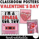 Valentine's Day Retro Groovy Classroom Posters | Valentine