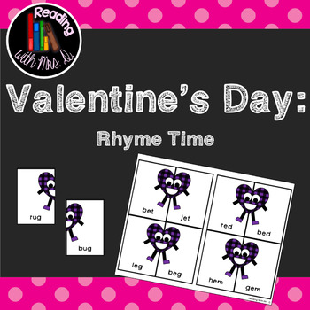 Valentine's Day Rhyme Card Game and Recording Page