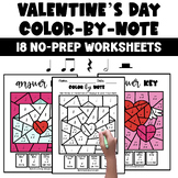 Valentine's Day Rhythm Color-By-Note Activities for Elemen