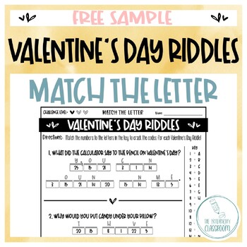 Preview of Valentine's Day Riddles - MATCH THE LETTER [Free Sample]