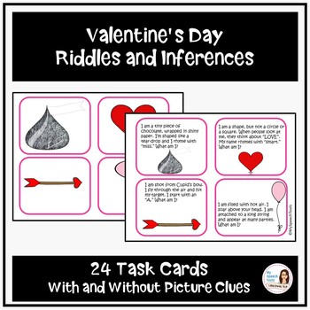 Preview of Valentine's Day Riddles and Inferences Task Cards for Speech Therapy
