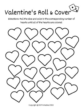 Valentine's Day Roll & Cover for Preschool & Kindergarten Free Printable