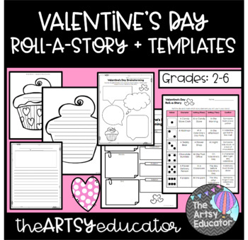 Preview of Valentine's Day Roll-a-Story Writing Activity -- [2nd, 3rd, 4th, 5th, 6th Grade]