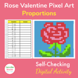 Valentine's Day Rose Google Sheets Pixel Art Math Ratios P
