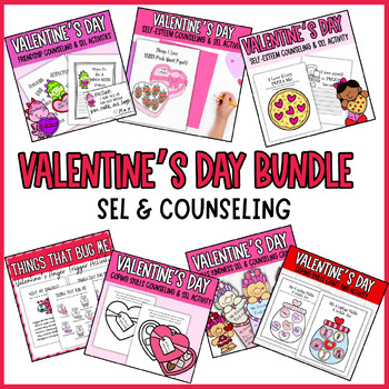 Preview of Valentine's Day SEL & Counseling Activities, Valentine Craft, Self Love Craft