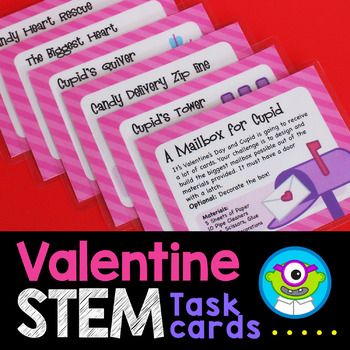 Preview of Valentine's Day STEM Activities Task Cards + SeeSaw