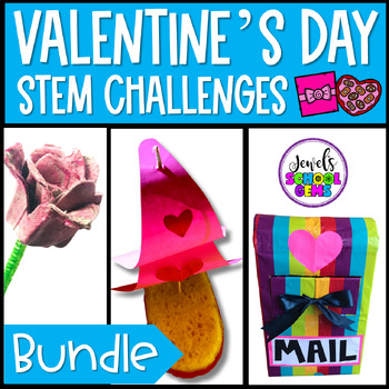 Preview of Valentine's Day STEM Activities and Challenges BUNDLE | February STEAM Projects