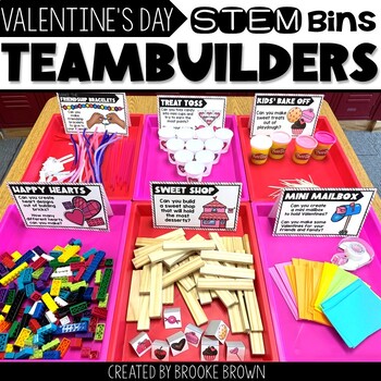 Preview of Valentine's Day STEM Bins® Teambuilders -  Valentine's Day Party STEM Activities