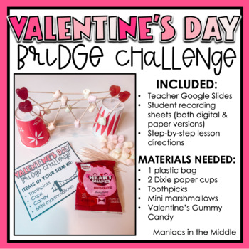 Preview of Valentine's Day STEM Bridge