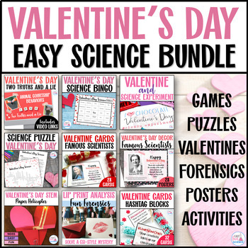 Preview of Valentine's Day STEM - Easy, Low-Prep and Last Minute Science Activities, Games