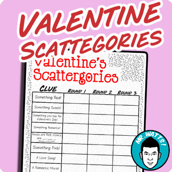 Preview of Valentine's Day Scattergories Pack! (Printable + Dice + Presentation)