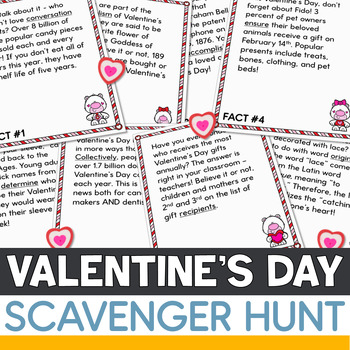 Preview of Valentine's Day Scavenger Hunt History of Valentine's Day ELA Activity