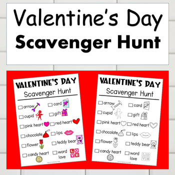 Valentine's Day Scavenger Hunt by Hands On Teaching Ideas | TPT