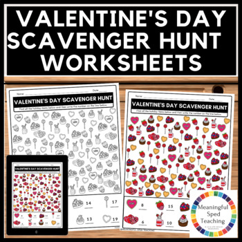 Preview of Valentine's Day Scavenger Hunt Seek and Find Activity