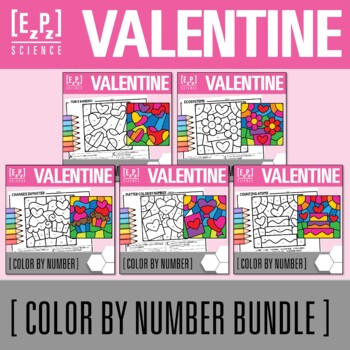 Preview of Valentine's Day Science Color by Number Activity Bundle