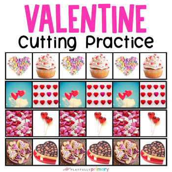 Preview of Valentine's Day Scissor Skills, February Practicing Cutting with Scissors
