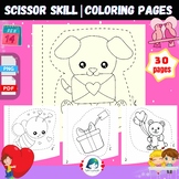 Valentine’s Day Scissor skill | 30 Cut & coloring & Glue w