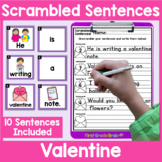 Valentine's Day Scrambled Sentences Center Holiday Writing