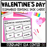 Valentine's Day Scrambled Sentences Task Cards February EL