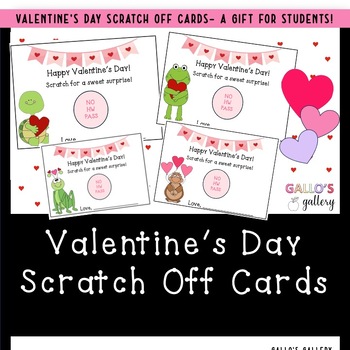 Preview of Valentine's Day Scratch Off Cards- NO HW Pass  for Valentine's student gift