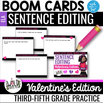 Preview of Valentine's Sentence Editing BOOM Cards