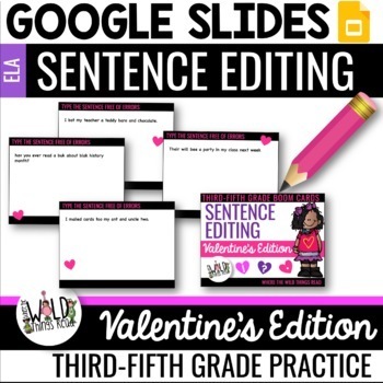 Preview of Valentine's Day Sentence Editing Google Slides