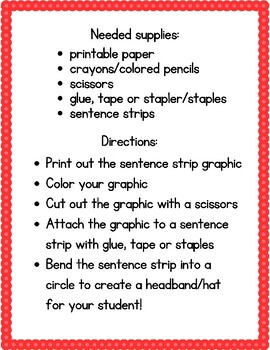 Valentine's Day Sentence Strip Headbands by HenRyCreated | TPT