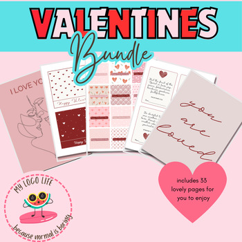 Preview of Valentine's Day Set (Wall Art, Cards, Color pages)