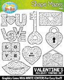 Valentine's Day Shaped Mazes Clipart {Zip-A-Dee-Doo-Dah Designs}