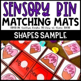 Valentine's Day Shapes Sensory Bin Matching Mat and Worksheet