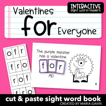 Preview of Valentine's Day Sight Word Book "Valentines for Everyone" Emergent Reader
