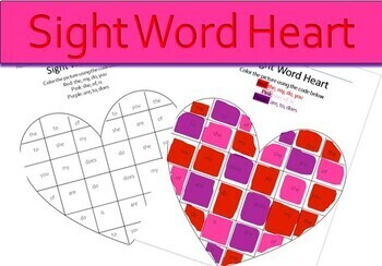 Preview of Valentine's Day Sight Word Heart