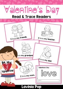 Preview of Valentine's Day Sight Word Read & Trace Readers