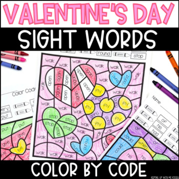 Preview of Valentine's Day Sight Words | No Prep Color By Code Activities