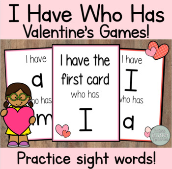 Preview of Valentine's Day Sight Words I Have Who Has Game Kindergarten, VPK, 1st Grade