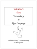 Valentine's Day Sign Language Vocabulary