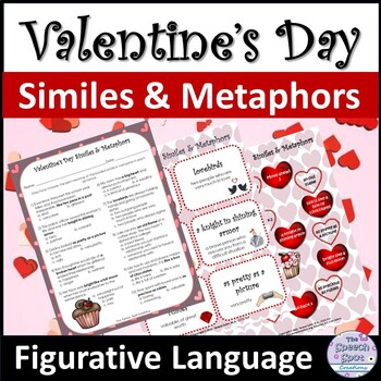 Preview of Valentine's Day Similes & Metaphors Figurative Language Activities