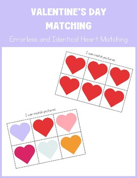 Preview of Valentine's Day Simple Matching Activities for Special Education