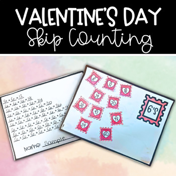 Preview of Valentine's Day Skip Counting Letters Math Craft