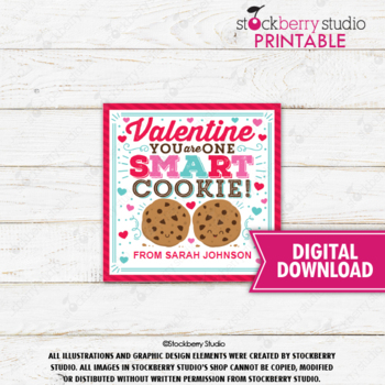 Personalized You're a Smart Cookie Valentine's Day Stickers – Chickabug