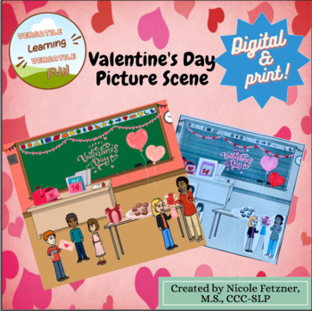 Preview of Interactive Valentine's Day Smart Notebook Picture Scene