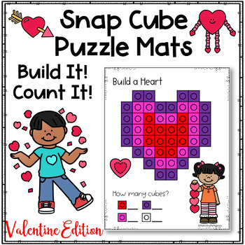 Preview of Valentine's Day Snap Cubes Puzzles Work Mats