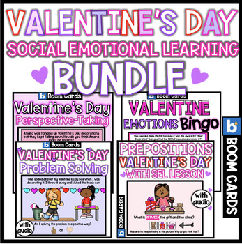 Preview of Valentine's Day Social Emotional Learning Boom Cards BUNDLE | Social Skills